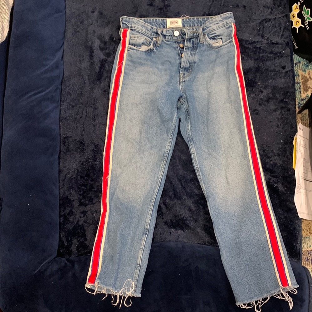 Zara Trafaluc Ankle Stripe Jeans